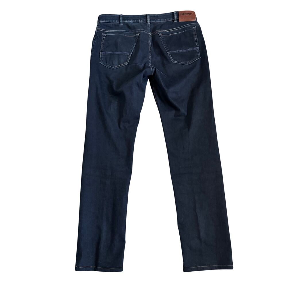 Meyer Mens Arizona Jeans 36x34 Actual W35 L32 Cotton Stretch Navy Blue Zip Fly